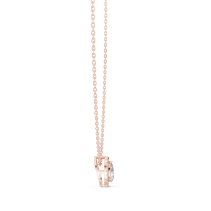 Pear-Shaped Diamond Halo Solitaire Pendant Necklace