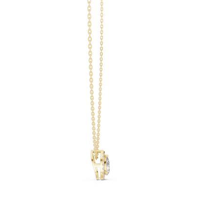 Pear-Shaped Diamond Halo Solitaire Pendant Necklace