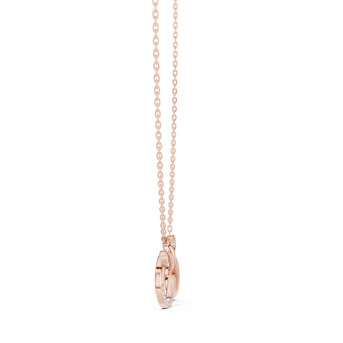 Diamond Butterfly Infinity Pendant Necklace