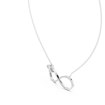 Diamond Butterfly Infinity Pendant Necklace