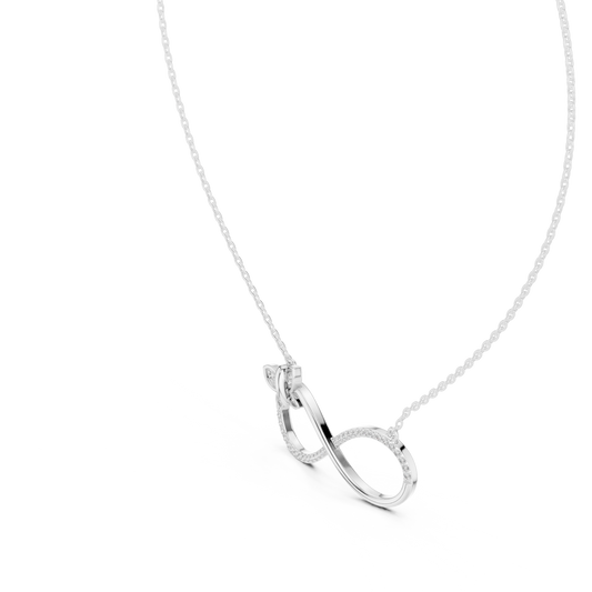 Diamond Butterfly Infinity Pendant Necklace