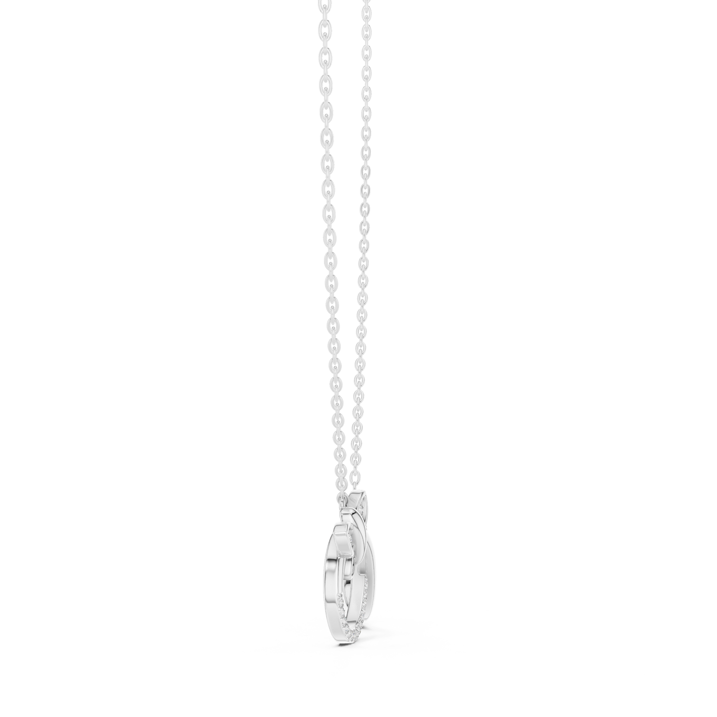 Diamond Butterfly Infinity Pendant Necklace