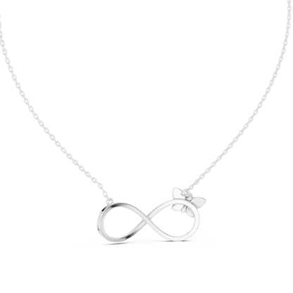 Diamond Butterfly Infinity Pendant Necklace