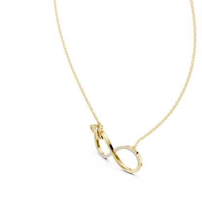 Diamond Butterfly Infinity Pendant Necklace
