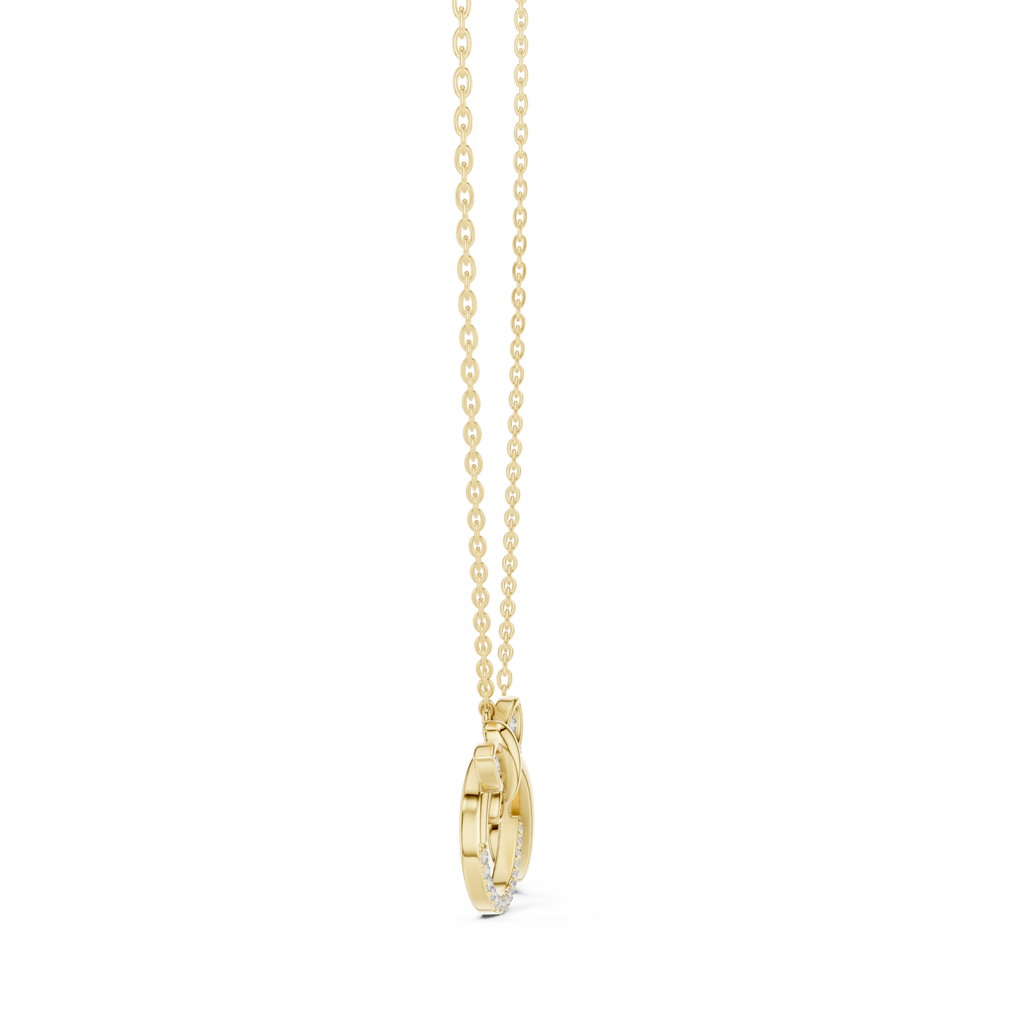 Diamond Butterfly Infinity Pendant Necklace