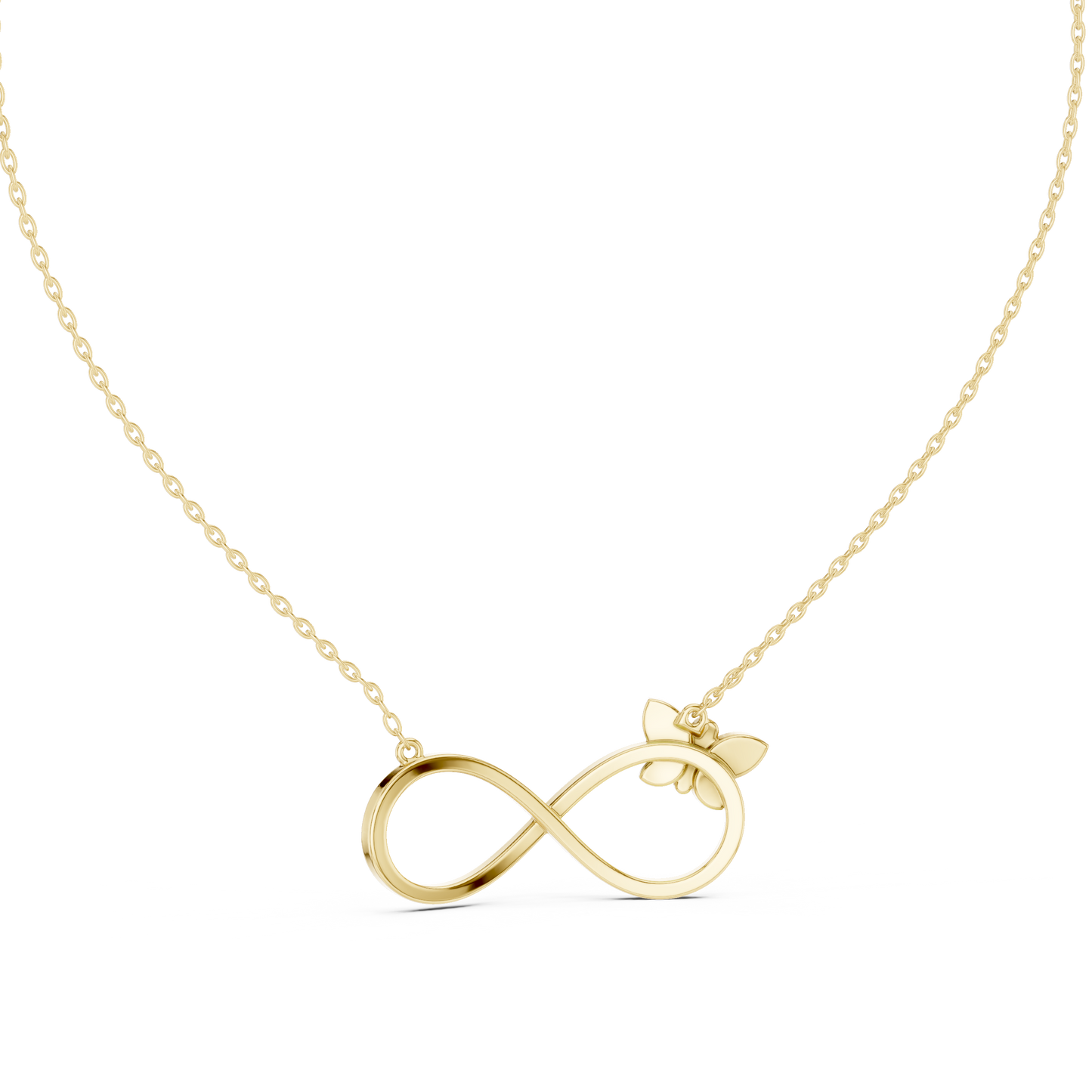 Diamond Butterfly Infinity Pendant Necklace