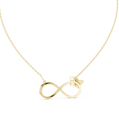 Diamond Butterfly Infinity Pendant Necklace