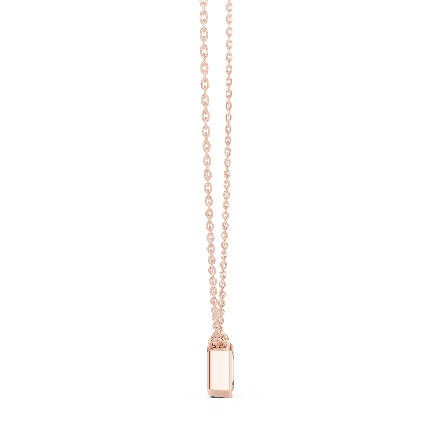 Emerald-Cut Solitaire Diamond Pendant Necklace