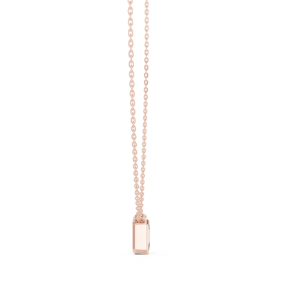 Emerald-Cut Solitaire Diamond Pendant Necklace
