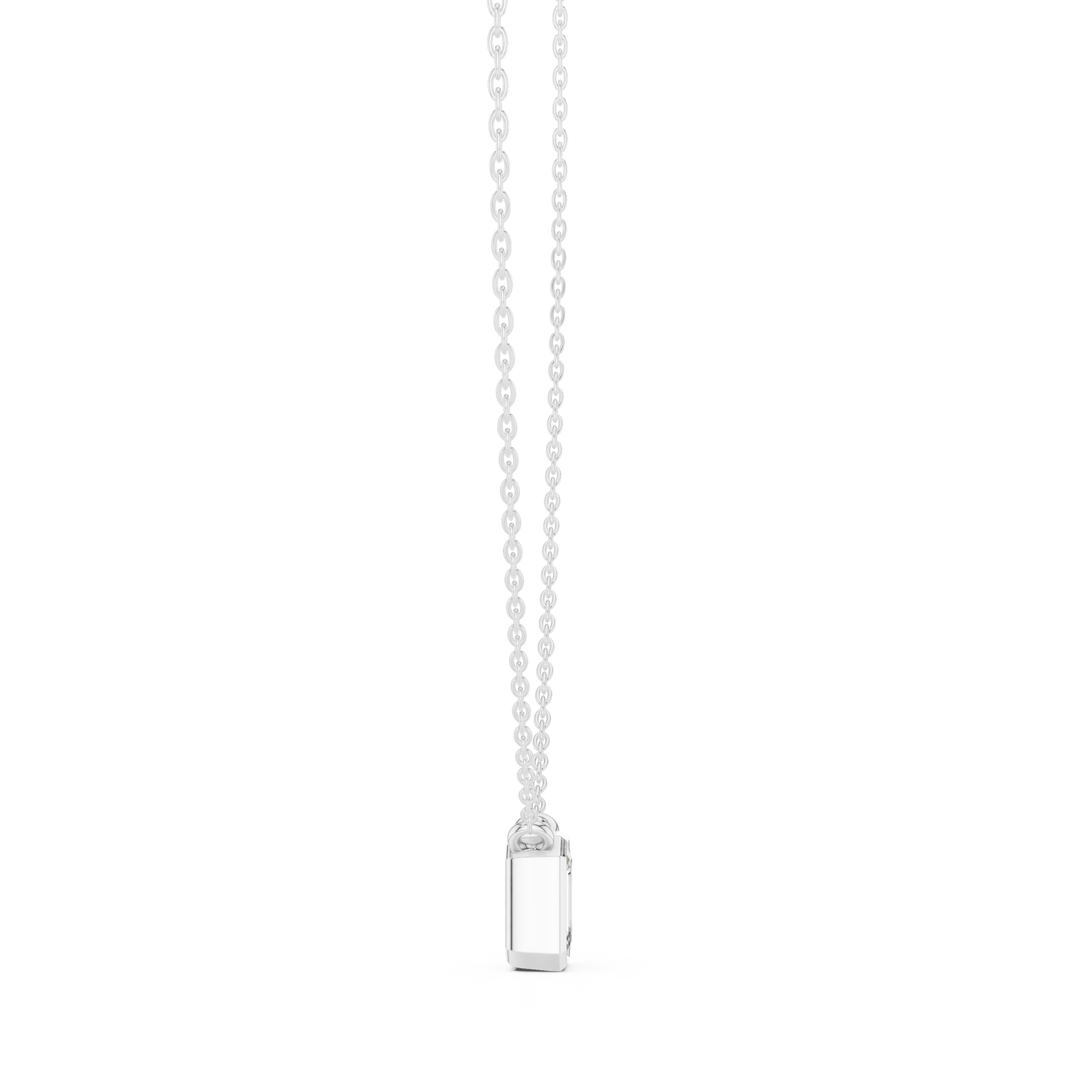 Emerald-Cut Solitaire Diamond Pendant Necklace