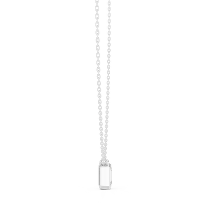Emerald-Cut Solitaire Diamond Pendant Necklace