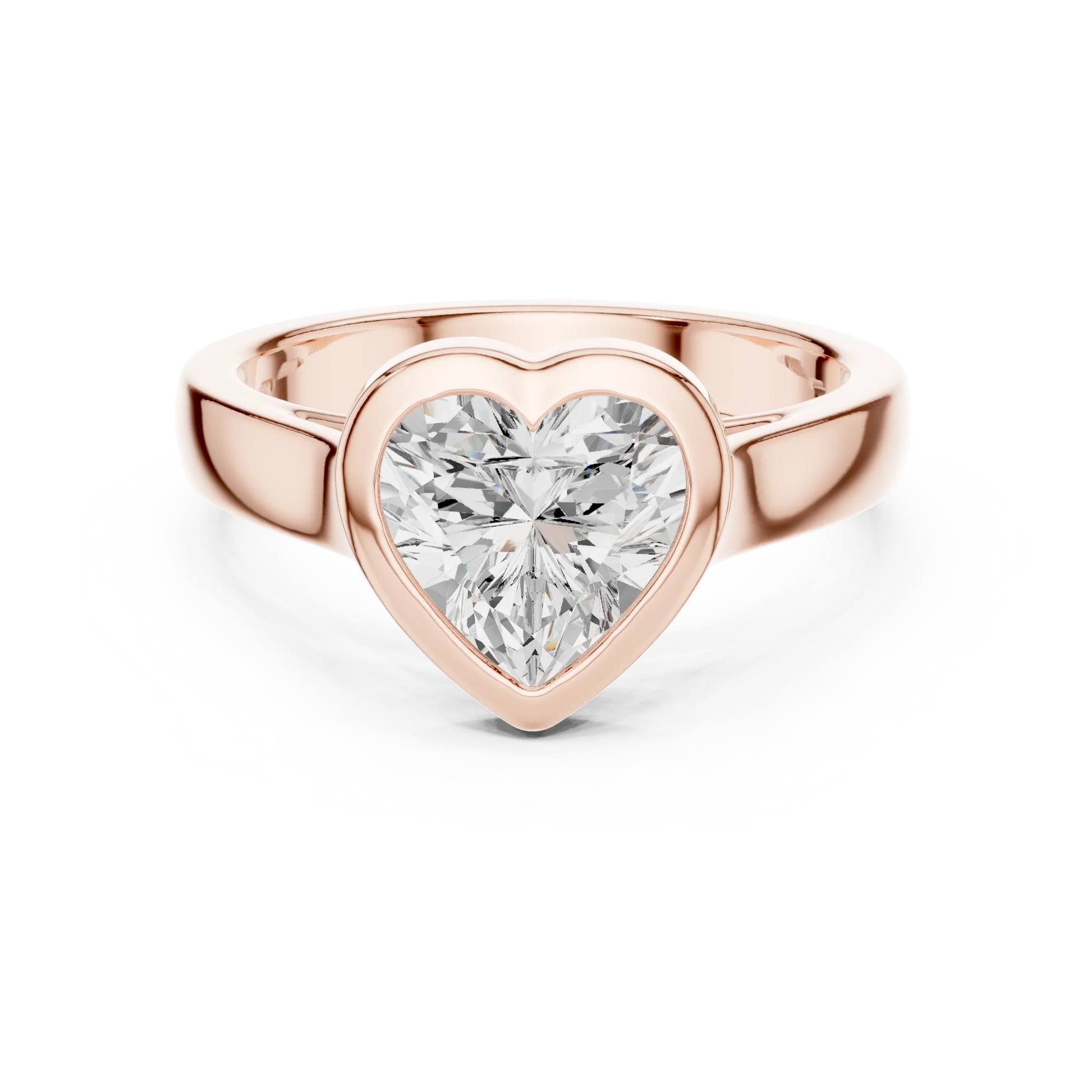 Heart bezel solitaire ring in rose gold with lab-grown diamond – Australia