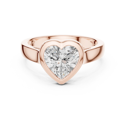Heart bezel solitaire ring in rose gold with lab-grown diamond – Australia