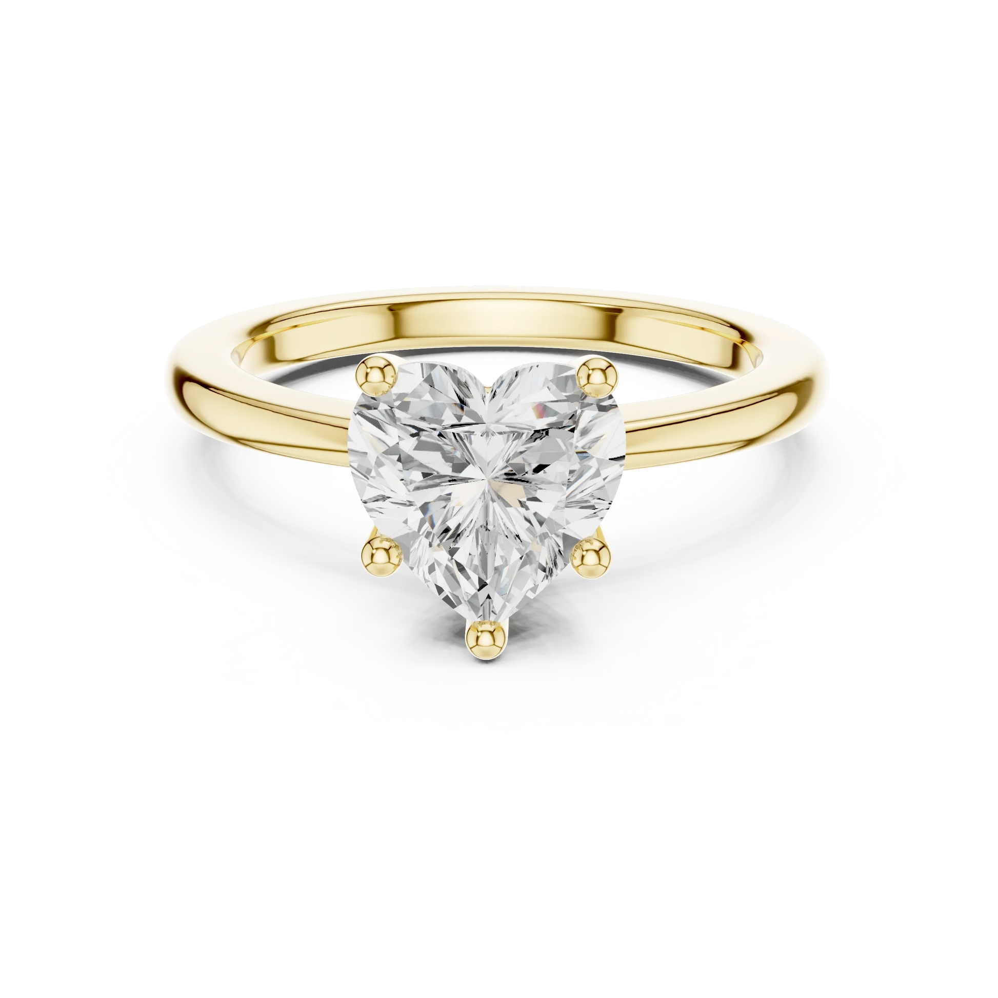 Heart Radiance Solitaire Heart Shaped Diamond Ring in Yellow Gold, Australia