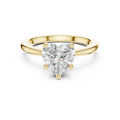Heart Radiance Solitaire Heart Shaped Diamond Ring in Yellow Gold, Australia