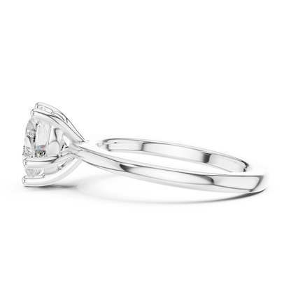 Side view of Heart Radiance Solitaire Heart Shaped Diamond Ring in White and Rose Gold, Australia