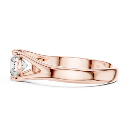 Modern Split-Shoulder Solitaire Diamond Ring