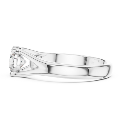 Modern Split-Shoulder Solitaire Diamond Ring