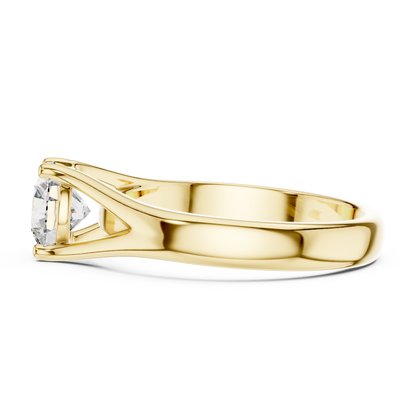 Modern Split-Shoulder Solitaire Diamond Ring
