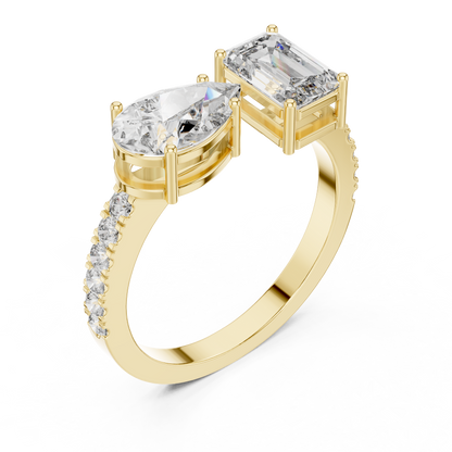 Toi et Moi Diamond Ring (Oval & Emerald Cut )