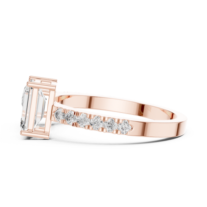 Toi et Moi Diamond Ring (Oval & Emerald Cut )