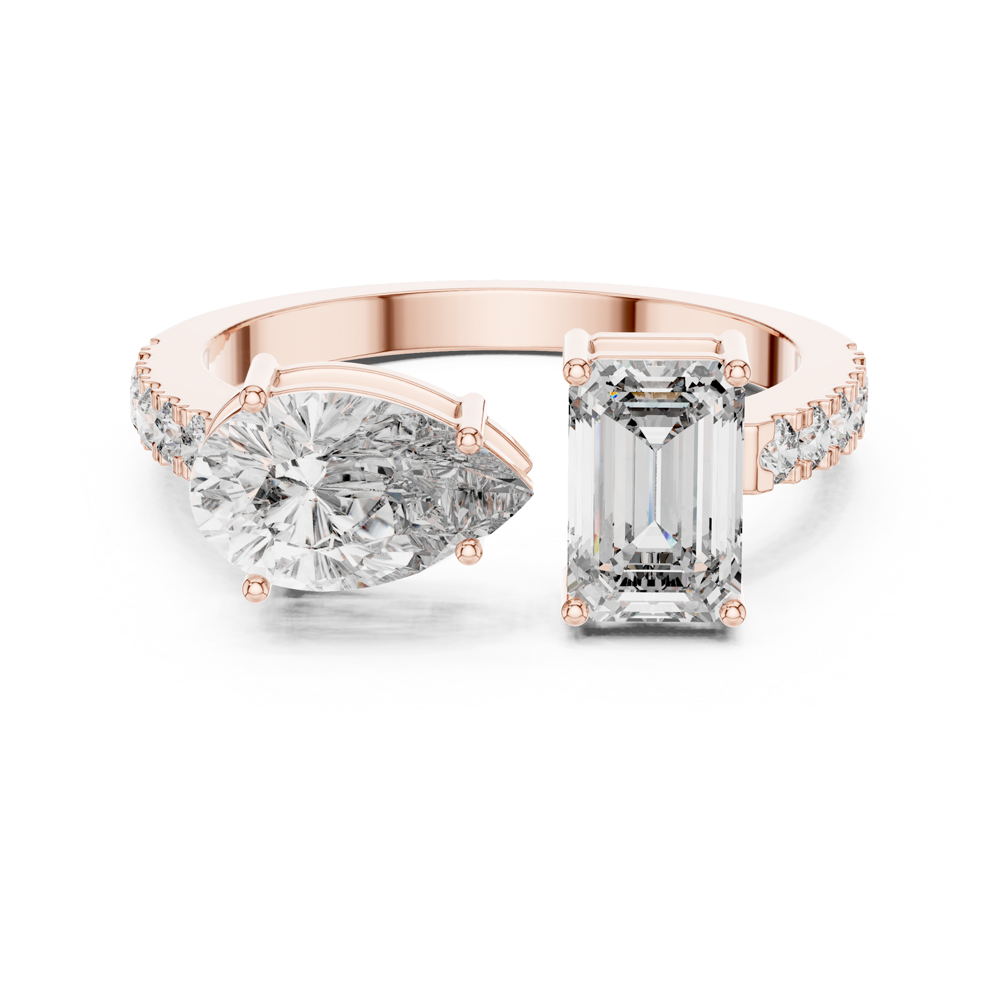 Toi et Moi Diamond Ring (Oval & Emerald Cut )