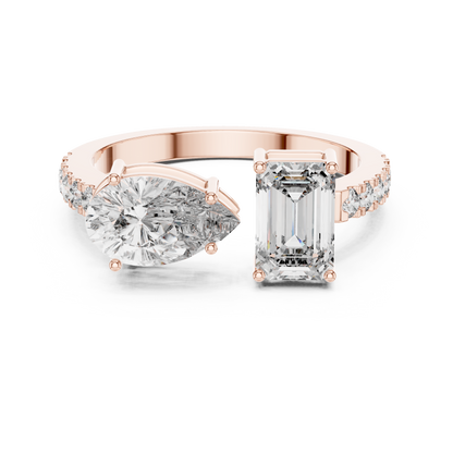Toi et Moi Diamond Ring (Oval & Emerald Cut )
