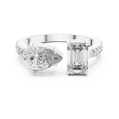 Toi et Moi Diamond Ring (Oval & Emerald Cut )