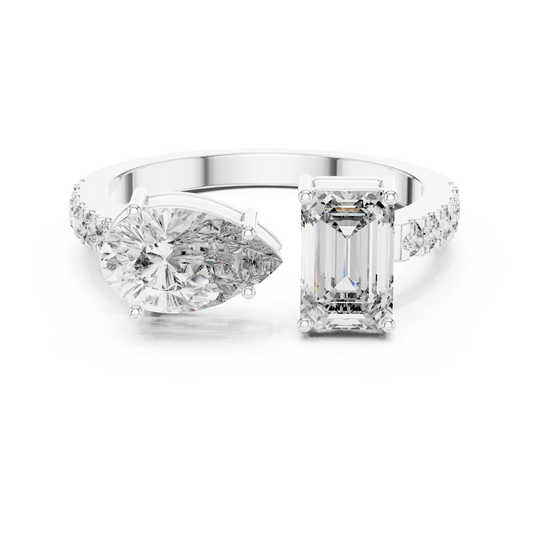 Toi et Moi Diamond Ring (Oval & Emerald Cut )