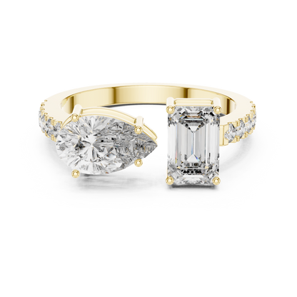 Toi et Moi Diamond Ring (Oval & Emerald Cut )