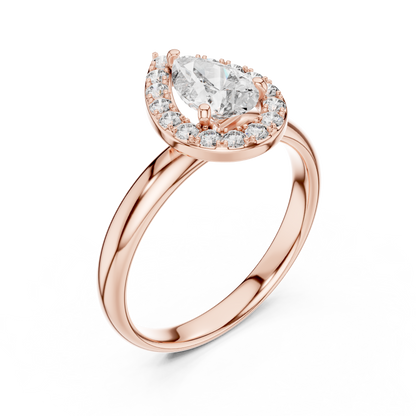 Pear Halo Diamond Engagement Ring