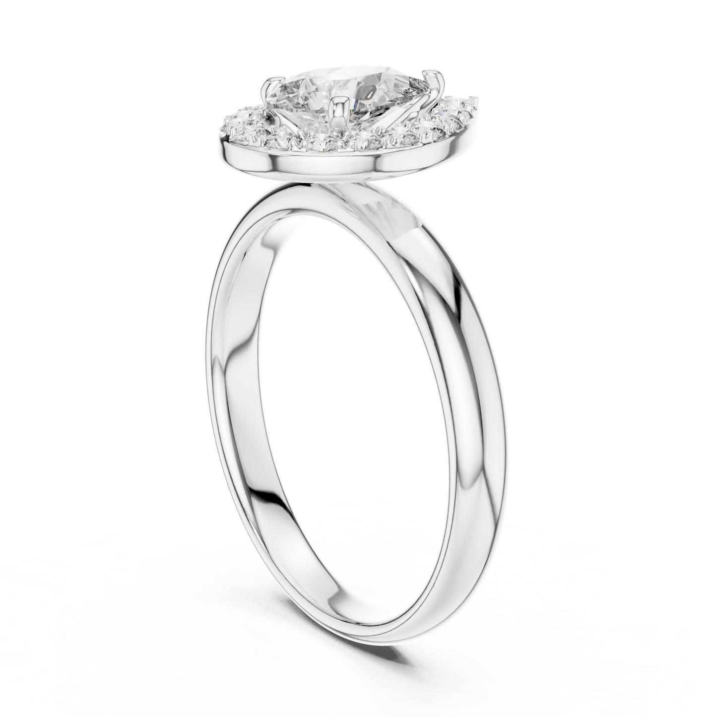 Pear Halo Diamond Engagement Ring