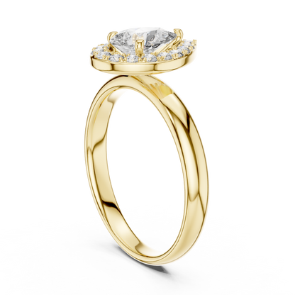 Pear Halo Diamond Engagement Ring