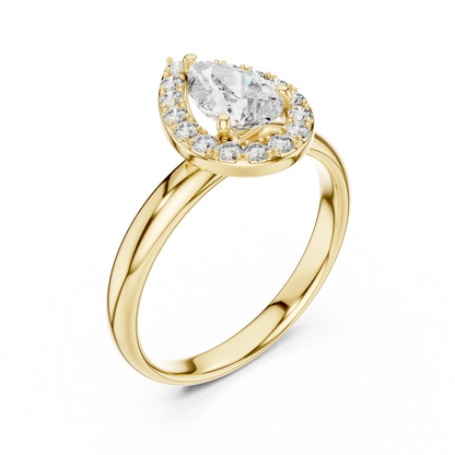 Pear Halo Diamond Engagement Ring