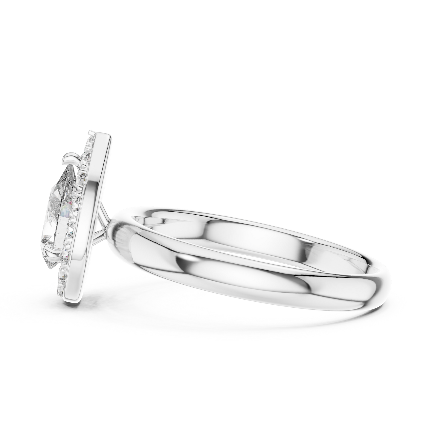 Pear Halo Diamond Engagement Ring