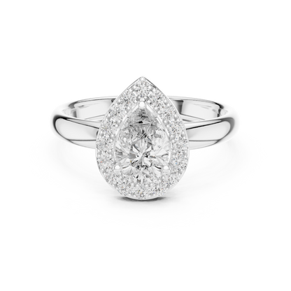 Pear Halo Diamond Engagement Ring