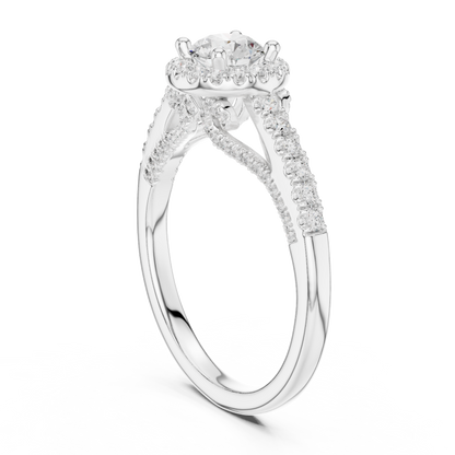 Round Halo Lab-Grown Diamond Engagement Ring