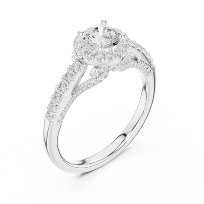 Round Halo Lab-Grown Diamond Engagement Ring