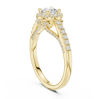 Round Halo Lab-Grown Diamond Engagement Ring