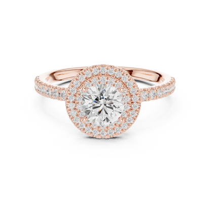 Double Halo Round Lab-Grown Diamond Engagement Ring