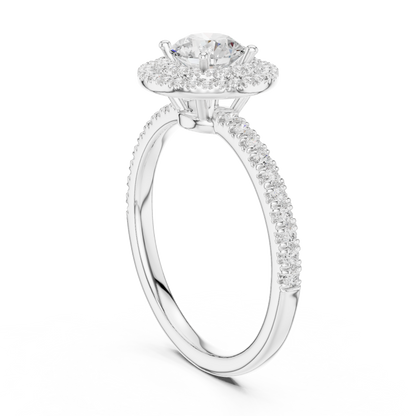 Double Halo Round Lab-Grown Diamond Engagement Ring