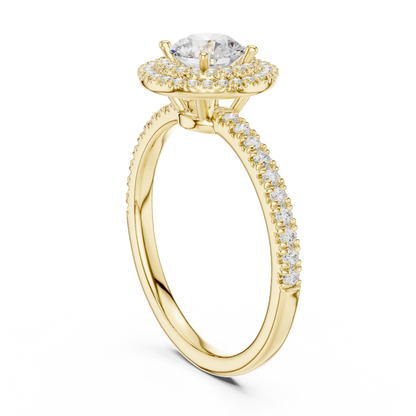 Double Halo Round Lab-Grown Diamond Engagement Ring
