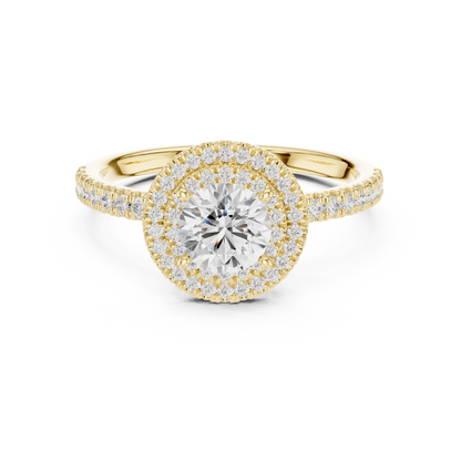 Double Halo Round Lab-Grown Diamond Engagement Ring