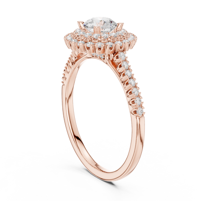 Triple Halo Round Lab-Grown Diamond Engagement Ring