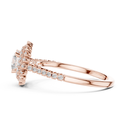 Triple Halo Round Lab-Grown Diamond Engagement Ring