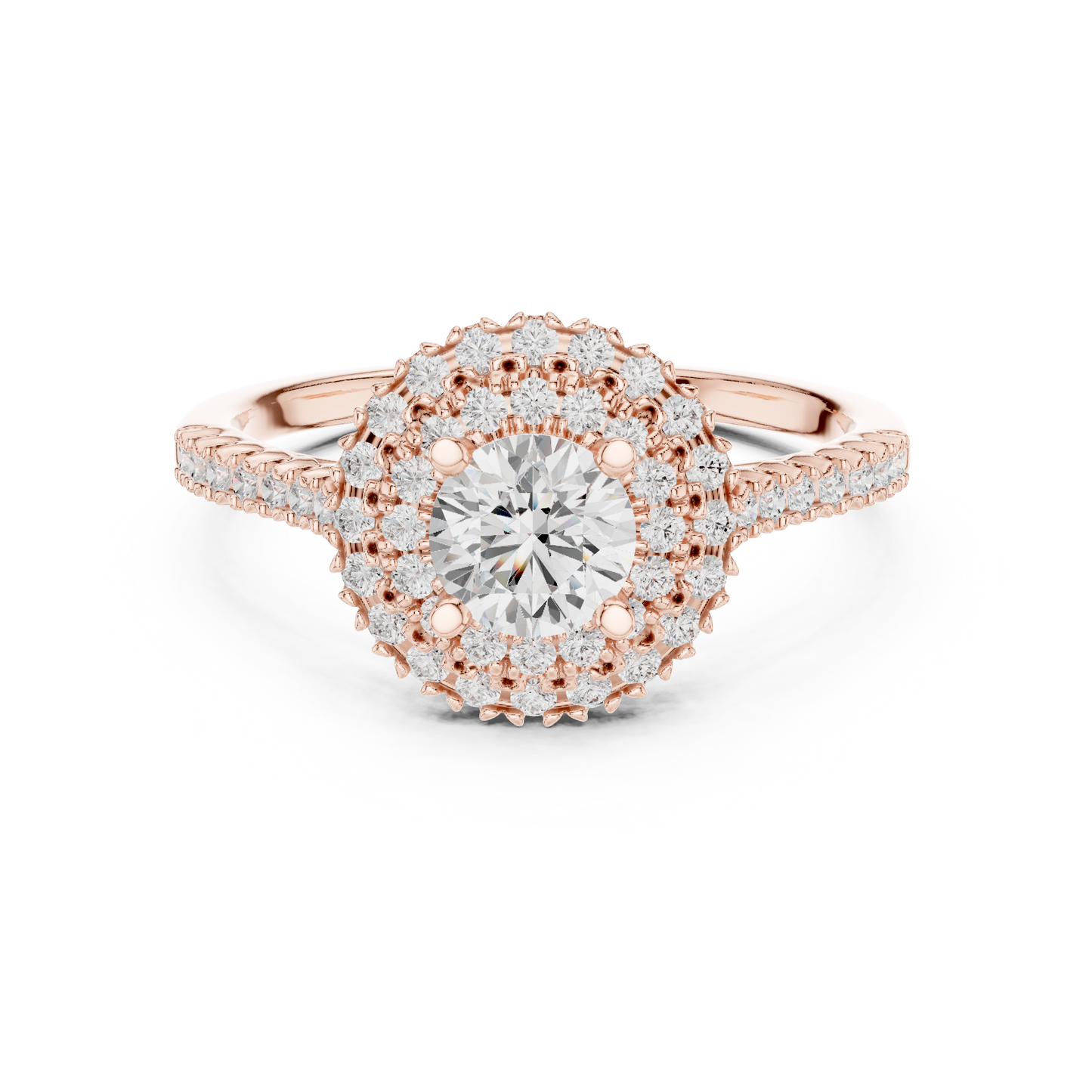Triple Halo Round Lab-Grown Diamond Engagement Ring