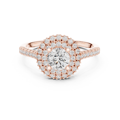 Triple Halo Round Lab-Grown Diamond Engagement Ring