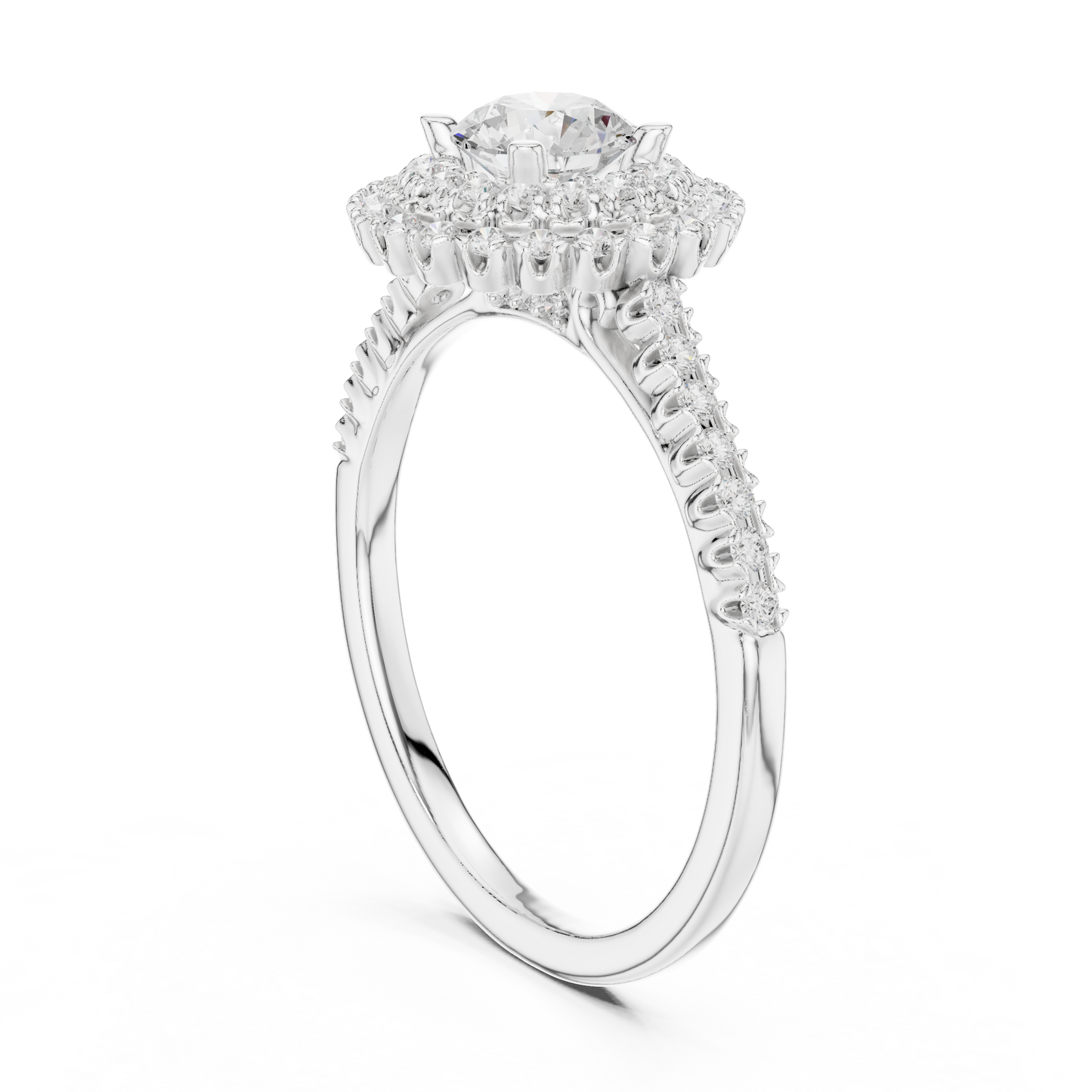 Triple Halo Round Lab-Grown Diamond Engagement Ring