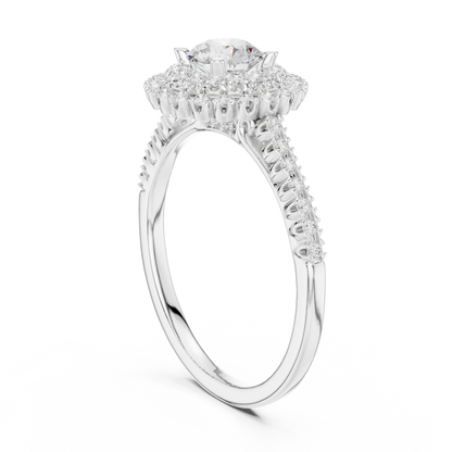 Triple Halo Round Lab-Grown Diamond Engagement Ring