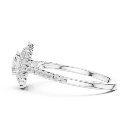 Triple Halo Round Lab-Grown Diamond Engagement Ring